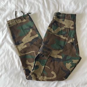 Camo Cargo Pants: Green and Brown - Size S